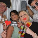 photo booth being used at wedding