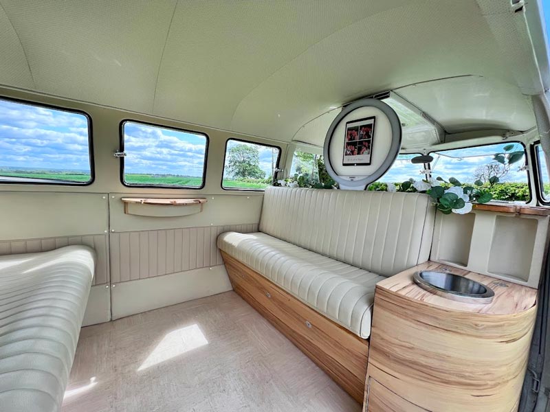 Interior of a VW Wedding Camper Van